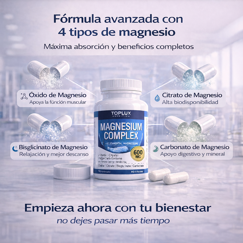 Magnesium Complex 4 Mag™  600mg - 4 tipos de magnesio en una sola cápsula para máxima absorción